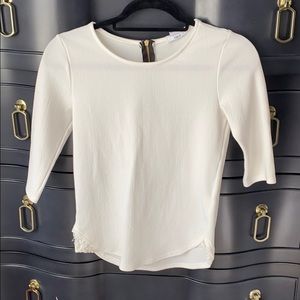 Bar III 3 quatrter length sleeve white blouse